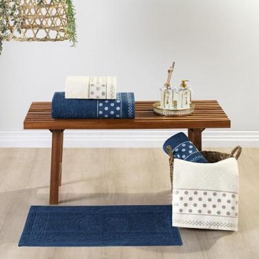 Imagem de Jogo de Toalha Banho 5 Peças 100% Algodão Petit Poá - Linda Casa, Mari