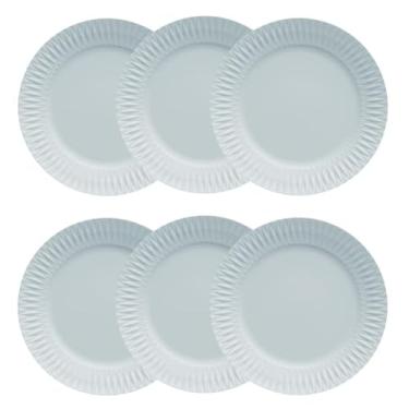 Imagem de Germer, Conjunto de prato raso em porcelana, modelo Diamante, Ø 26,5 cm, 6 unidades,Azul