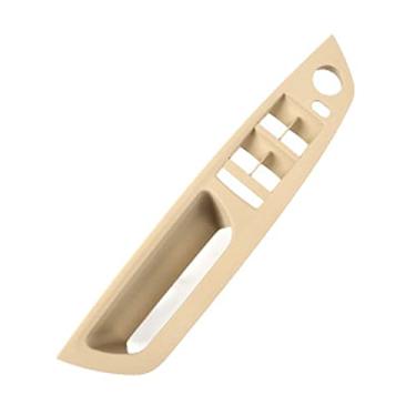 Imagem de Revestimento interno de puxador de maçaneta, tampa de apoio de braço da porta lateral do motorista para BMW X5 E70 2007-2013 X6 E71 E72 2008-2014 (lado do mergulhador (orifício esquerdo único), bege)