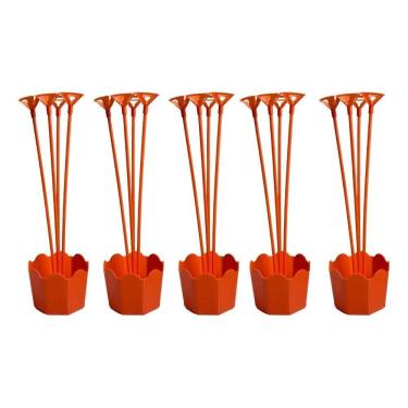 Imagem de Centro De Mesa Aniversário Cachepot Suporte Balão Ki Laranja