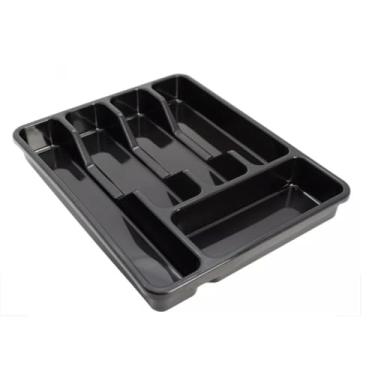 Imagem de Organizador Separador de Talheres para Gaveta, Prático Suporte para Cozinha(PRETO)