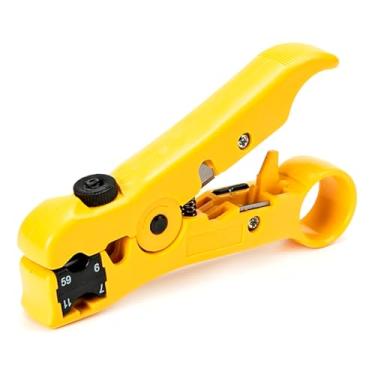 Imagem de Alicate Desencapador, Ferramenta Profissional em Plástico/Metal, Amarelo, 12cm x 7,5cm, para Cabos UTP/STP/Coaxiais/Telefonia