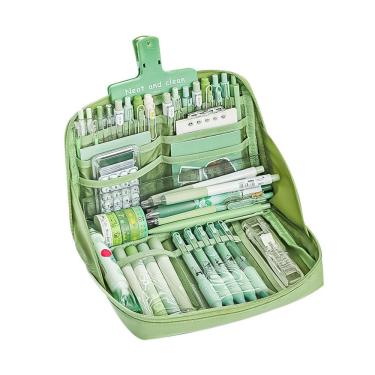 Imagem de Estojo de lápis de grande capacidade em tecido verde de 12 camadas Charming Panda