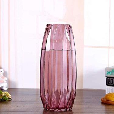 Imagem de YYBOES Vaso de vidro para vasos de flores, bom papel decorativo, estilos de decoração, presentes de aniversário, vasos comuns, casamento, férias, frasco de vidro com boca de garrafa de formato muito