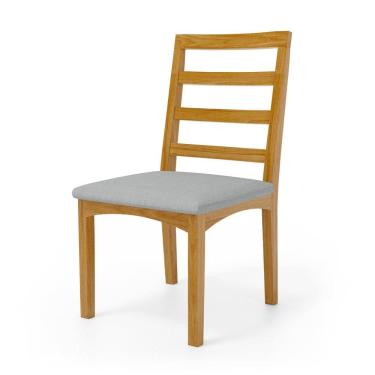 Imagem de Cadeira Cecília Encosto E Pés De Madeira Maciça Assento Estofada Para Mesa De Jantar