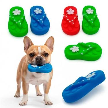 Imagem de Brinquedo Mordedor Chinelo Hawai Pet  Interativo para Cães  Bom Amigo