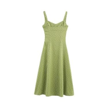 Imagem de Vestido Midi Feminino De Verão Com Estampa De Poá, Tecido Fresco E Res