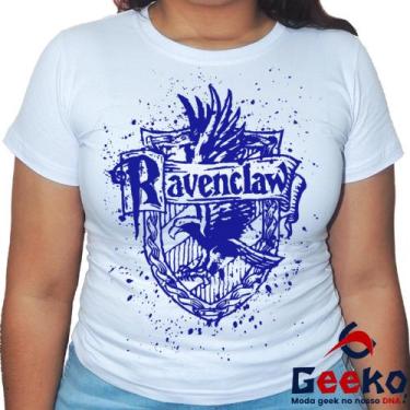 Imagem de Baby Look Corvinal 100% Algodão Harry Potter Blusa Feminina Hogwarts R