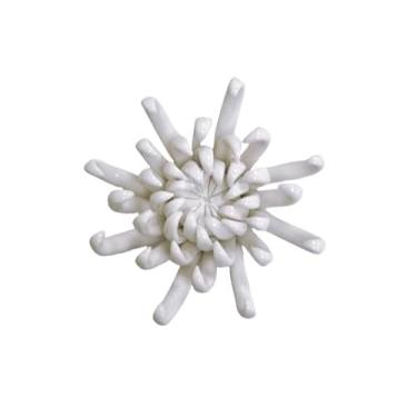 Imagem de Decoração de parede de flores de cerâmica, escultura de parede de flores artificiais, flores de porcelana penduradas 3D feitas à mão para casa, corredor, sala de estar, quarto, cozinha, escritório