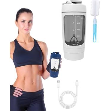 Imagem de CADWON Coqueteleira elétrica, misturador de proteína recarregável de 680 g para shakes esportivos de academia e substitutos de refeição (branco, 1 peça)