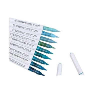 Imagem de Conjunto De Canetas Marcadoras Acrílicas Multicoloridas 9 Cores Ponta 