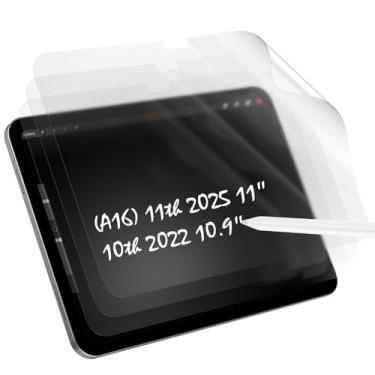 Imagem de WD&CD Pacote com 3 protetores de tela compatíveis com iPad 11 (A16) 2025 / Ipad 10 2022 10,9 polegadas, papel PET transparente macio ultra filme de alta definição para escrever e desenhar como em