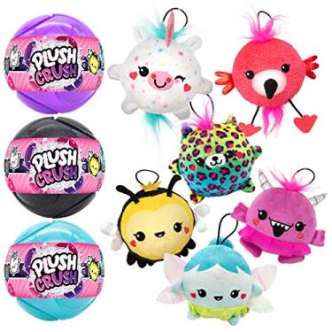 Imagem de Plush Crush - Série 3 - Bola de quebra-cabeça (pacote com 3), brinquedo de pelúcia surpresa com personagens colecionáveis, saco cego da Scentco