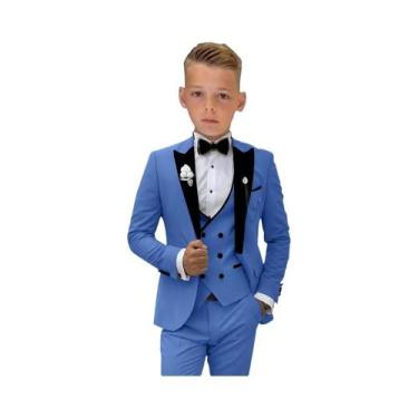 Imagem de Conjunto De Terno Infantil Borgonha 3 Peças: Blazer, Colete E Calça El