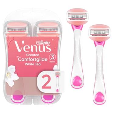 Imagem de Gillette Venus Aparelhos de barbear descartáveis ComfortGlide para mulheres, 2 unidades, barras de umidade perfumadas de chá branco para um barbear suave
