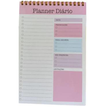 Imagem de Planner Diário Bloco de Notas To Do List Semanal 50 Folhas Aramado Dou