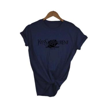 Imagem de Camiseta Feminina De Verão Com Estampa De Alfabeto, Gola Redonda, Mang