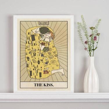 Imagem de Quadro Carta Tarot The Kiss - Klimt 33X24Cm