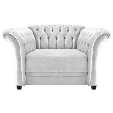 Imagem de Poltrona Decorativa Chesterfield Sofia Suede Branco