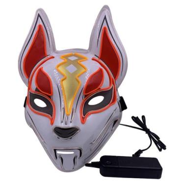 Imagem de Máscara LED de raposa, máscara assustadora de rosto inteiro, adereços 