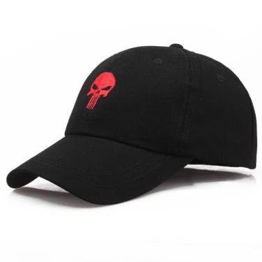 Imagem de Boné de beisebol Punishers Anime Snapback, algodão preto - Yiweisai