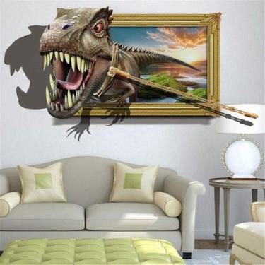 Imagem de Adesivos de parede 3D Dinosaur Broken Window Effect PVC 50x70cm - yiwe