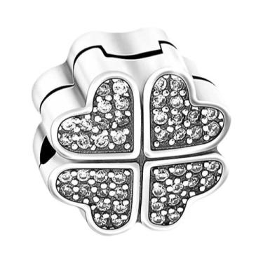 Imagem de Pingente De Trevo De Quatro Folhas Com Zircônia Cúbica Em Prata Esterl