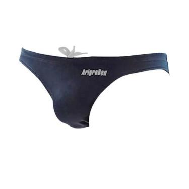 Imagem de Sunga Masculina De Cintura Baixa Respirável Sexy Cor Sólida Com Bolsa 