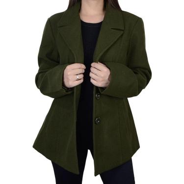 Imagem de Casaco Feminino Facinelli City Lady Verde Militar Plus Size - 618003-Feminino