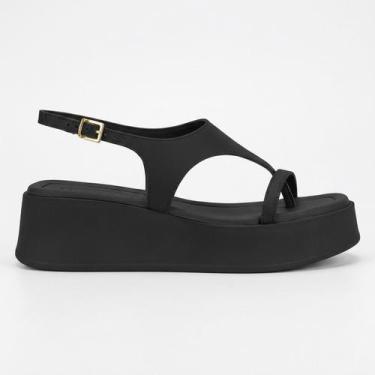 Imagem de Sandália Beira Rio Plataforma Preta, Preto, 36