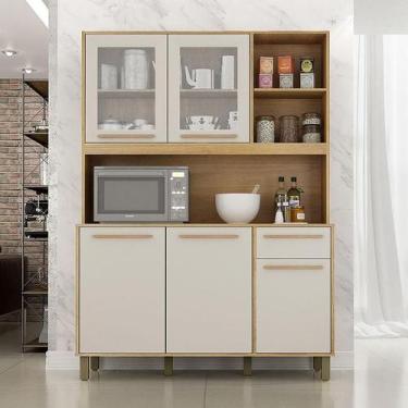 Imagem de Armário de Cozinha Ambiente Rubi Cinamomo Off White - Valdemóveis - VA