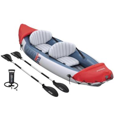 Imagem de Caiaque Inflável p/ 2 pessoas Lite-Rapid X2 + 2 Remos + Bomba de Ar Be