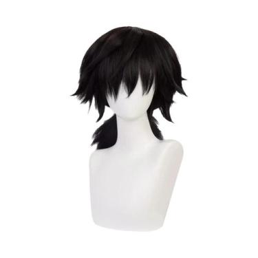 Imagem de Peruca Sintética Verde E Rosa Longa Para Cosplay De Kanroji Mitsuri De