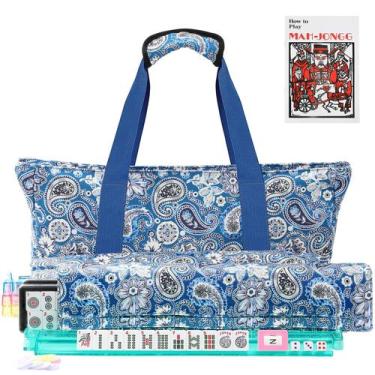 Imagem de Conjunto de Mahjong Ufeiyy com 166 Peças e Bolsa de Transporte