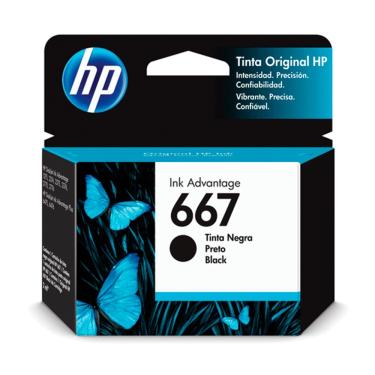 Imagem de Cartucho para Impressora HP 667 Preto 3YM79AL