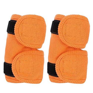 Imagem de GLOGLOW 2 peças de suporte de perna para cães e gatos, protetor de cotovelos, joelheiras quentes para cirurgia, leggings para ferimentos, suporte para perna frontal para cães, gatos, suporte para carpo (laranja G)