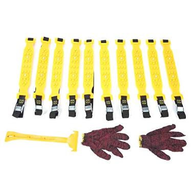 Imagem de 10 pe?as correntes anti-neve reutiliz¨¢veis ??de carro,correntes de seguran?a de carro correntes ajust¨¢veis ??de tra??o de emerg¨ºncia, correntes de seguran?a de condu??o de inverno para neve de i