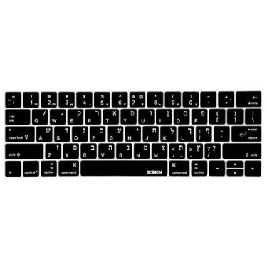 Imagem de XSKN Capa de silicone hebraico/inglês para MacBook Pro 13 A1706 A1989 MacBook Pro 15 A1707 A1990 com Touch Bar Retina Display Versão EUA