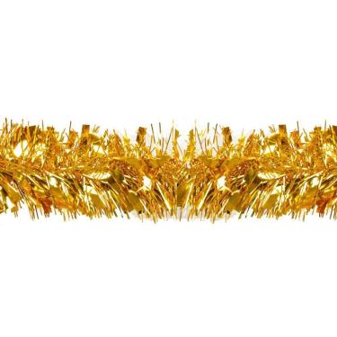 Imagem de 5 Festão Natal Dourado Metalizado Enfeite 2M X 9Cm 6 Fitas