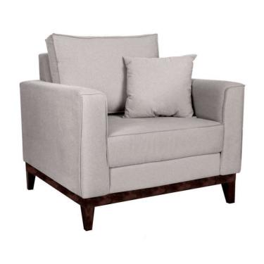 Imagem de Poltrona Beny Pés e Base em Madeira Linho Cotton Cru