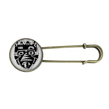 Imagem de Pingente de broche de metal retrô com tatuagem indiana horrível