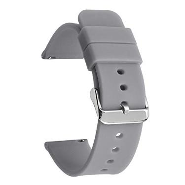Imagem de MEGIR Pulseiras de relógio impermeáveis – Pulseiras de relógio de silicone macio de liberação rápida para homens e mulheres – Escolha cores e largura – 16 mm, 18 mm, 20 mm, 22 mm, 24 mm, 2020, Cinza frio, 20MM