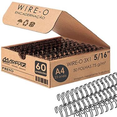 Imagem de Wire-o para Encadernação 3x1 A4 Preto 5/16 para 50fls 60un