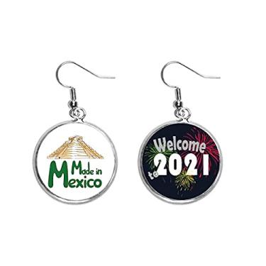 Imagem de Pingentes de orelha mexicana com ruínas de paisagem do México Joia 2021 Bênção