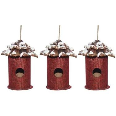 Imagem de Kit Enfeite de Natal c/3 Arvores Vermelha Natalina 10cm - Zona Livre