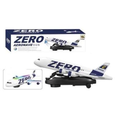 Imagem de Brinquedo Avião Bate e Volta Giratório Luz e Som Zero Aero - TOYS