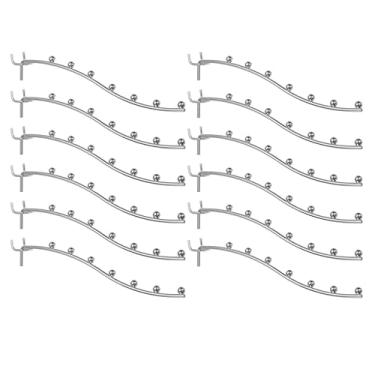 Imagem de HARFINGTON 10 ganchos para prateleiras para quadro de cachoeira de aço inoxidável de 27 cm, suporte para pendurar na parede, ferramentas de organização para bancada, garagem, cozinha, loja, prata