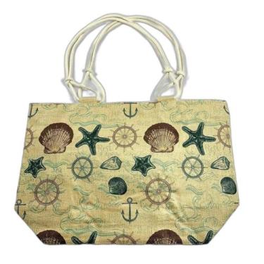 Imagem de Bolsa Feminina De Praia Sacola Grande Com Forro Fundo Do Mar Oceano - 