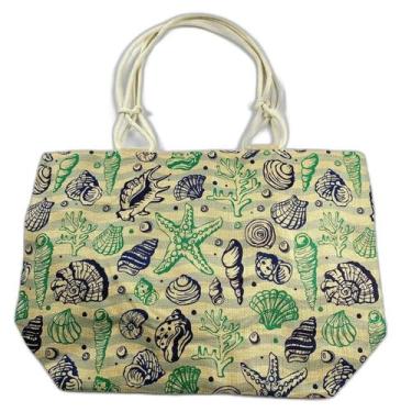 Imagem de Bolsa Feminina De Praia Sacola Grande Com Forro Fundo Do Mar Oceano - 