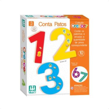 Imagem de Jogo Infantil Conta Patos Crescer Encaixe Números Brinquedo para Coord